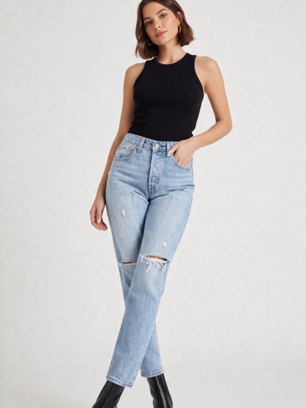Levi’s 501 Original Distressed Straight Leg Jeans Sz. 26